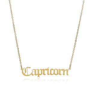 14K Gold Plated Capricorn Necklace - Waterproof. Personalize Your Style